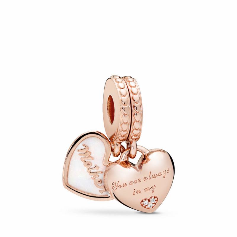 Pandora Rose™ Mother & Daughter Hearts Dangle Charm Egypt VH4385109